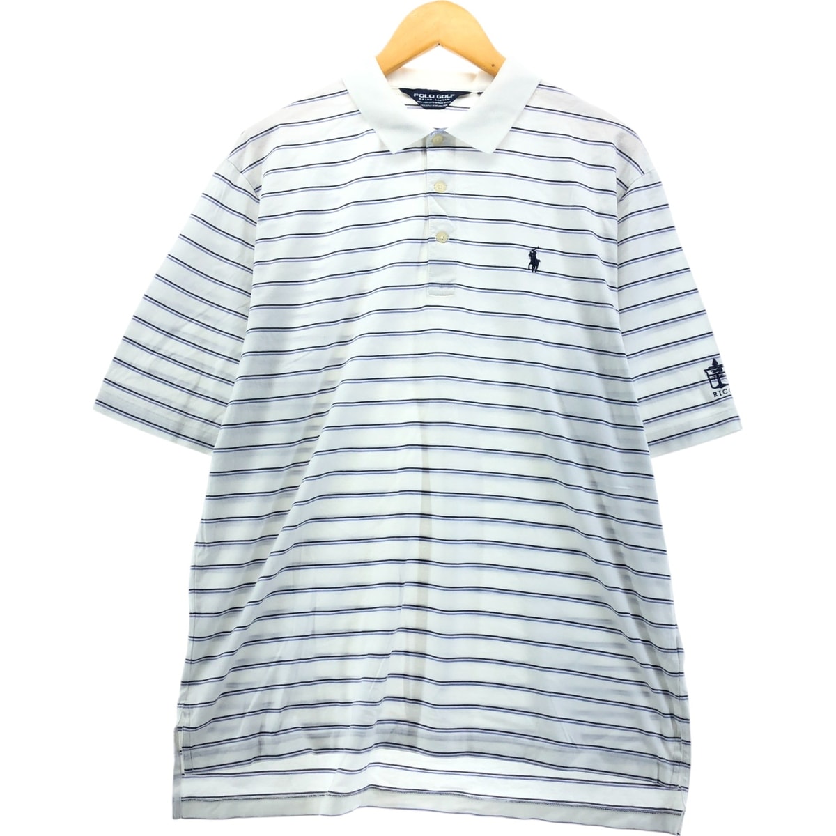 古着 ラルフローレン Ralph Lauren POLO GOLF ポロゴルフ 半袖 ボーダー ポロシャツ メンズL相当 半袖/eaa546044