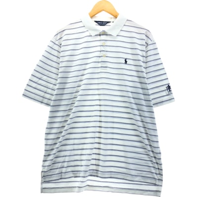 古着 ラルフローレン Ralph Lauren POLO GOLF ポロゴルフ 半袖 ボーダー ポロシャツ メンズL相当 半袖/eaa546044