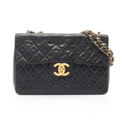 シャネル CHANEL デカマトラッセ34 ショルダーバッグ バッグ ラムスキン(羊革) レディース ブラック系 A01094 【中古】
