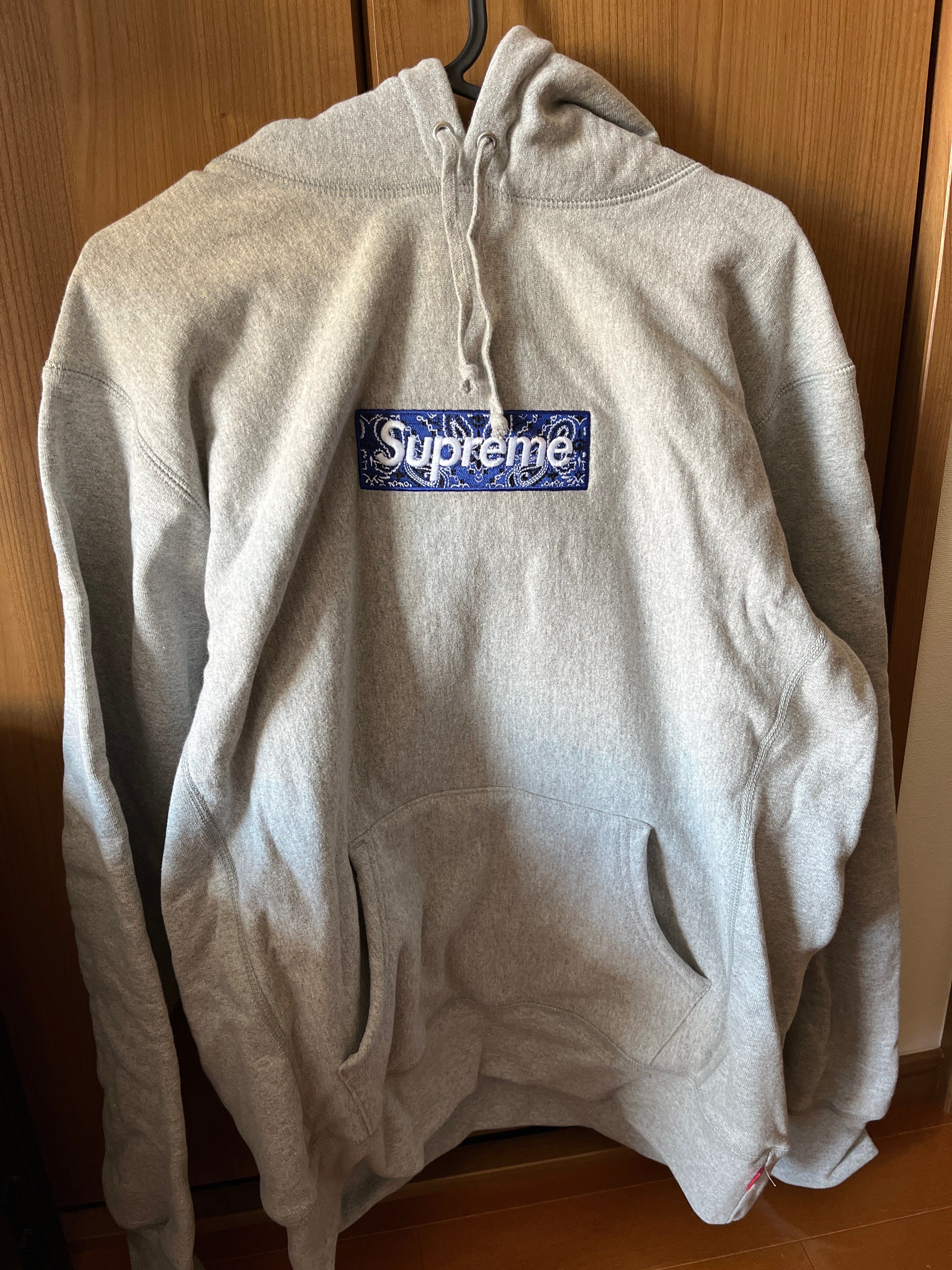 Supreme Bandana Box Logo Hooded Sweatshirt "Grey"