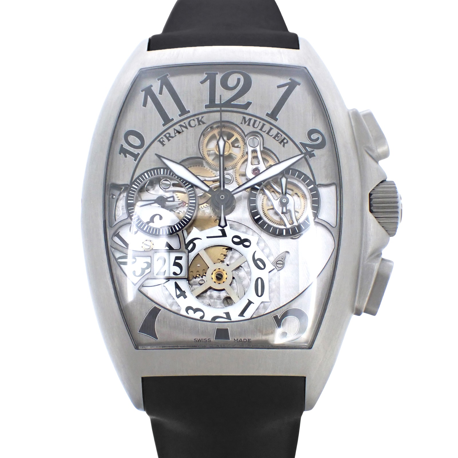 未使用 展示品 FRANCK MULLER フランクミュラー トノーカーベックス グランドデイト 8083CC GD FO メンズ 腕時計