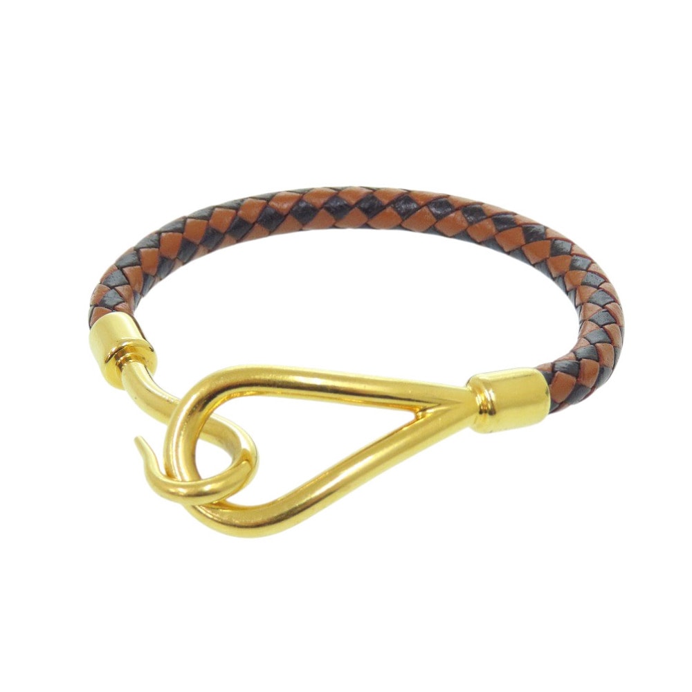 エルメス  ジャンボブレス   レザー メタル ブラウン ブラック