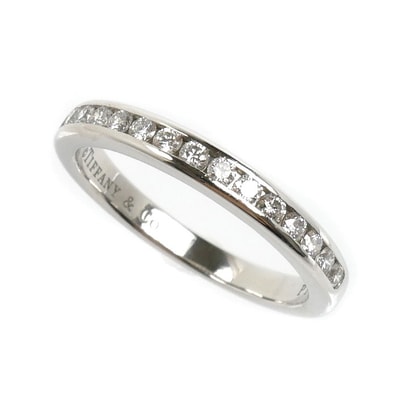 TIFFANY&Co. ティファニー Pt950プラチナ チャネルセッティング リング・指輪 ダイヤモンド 9号 3.5g レディース【中古】【美品】
