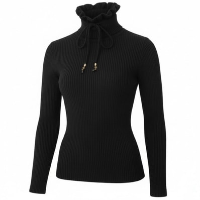 美品 GUCCI グッチ ドローコード タートルネックニット ブラック ウール メタル/ ニット A3-00166 【中古】