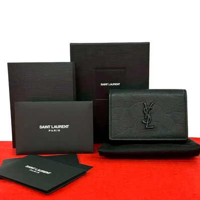SAINT LAURENT PARIS サンローランパリ YSL ロゴ レザー 三つ折り財布 ブラック
59051
