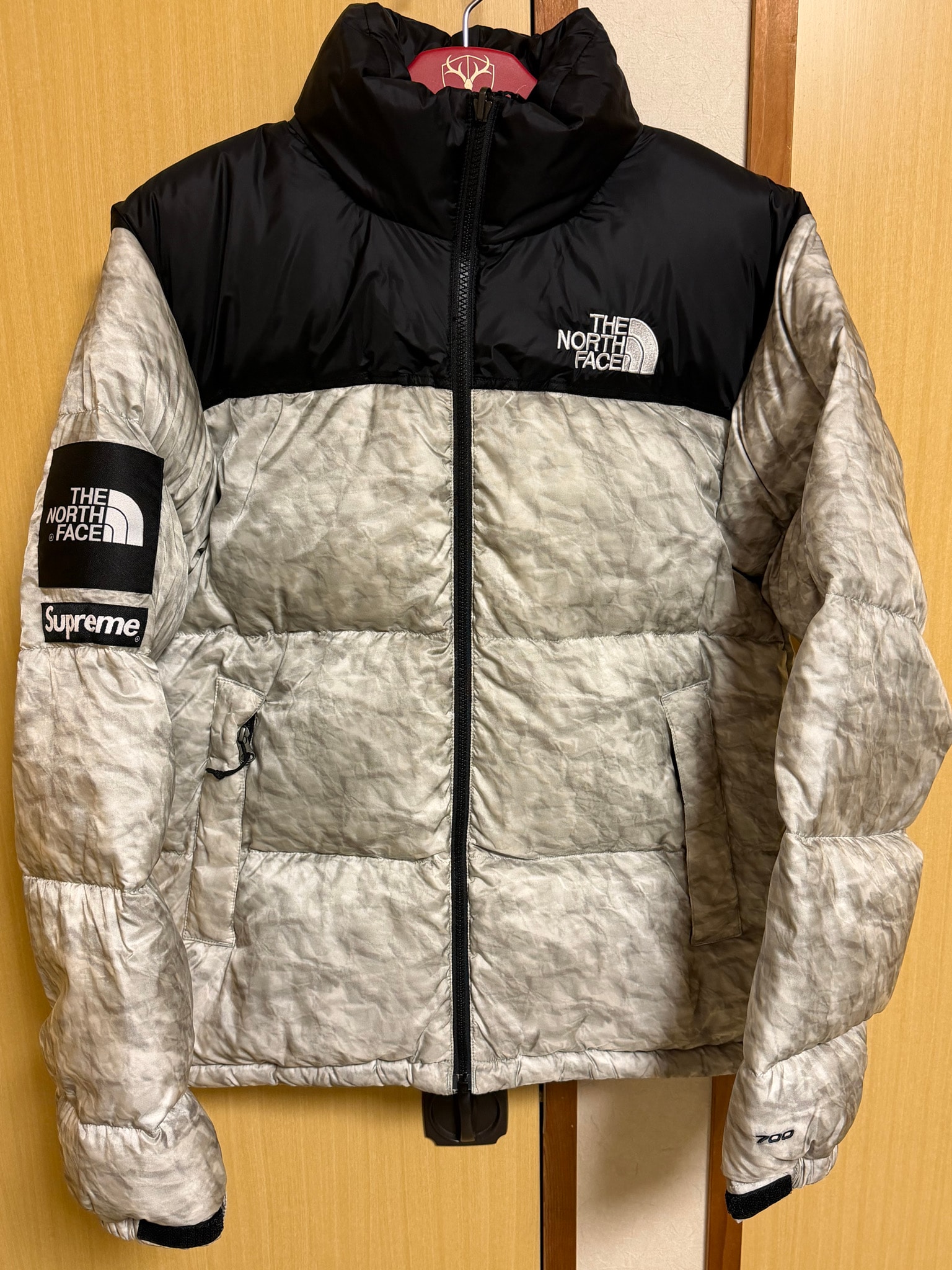 Supreme x The North Face Nuptse Jacket "White Paper Print"