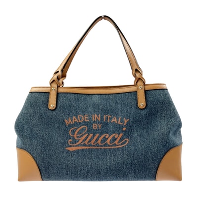 GUCCI Craft Denim Tote Bag