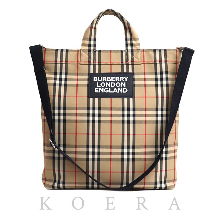 BURBERRY バーバリー ヴィンテージチェック 2Wayショルダーバッグ ベージュ/ブラック/レッド 8017740 ユニセックス【中古】