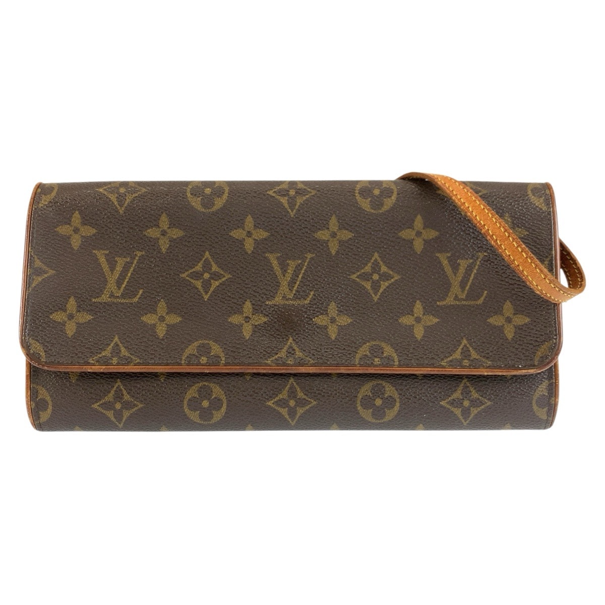 LOUIS VUITTON ルイヴィトン モノグラム ポシェット ツインGM ブラウン ゴールド金具 PVC レザー/ ショルダーバッグ ポシェット 604092 【中古】
