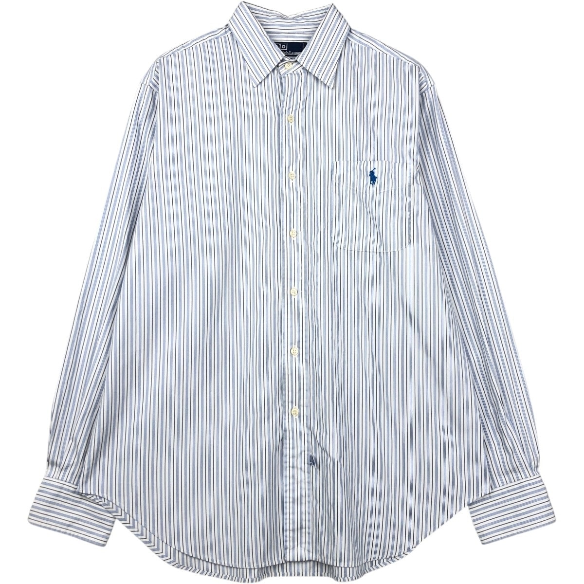 古着 ラルフローレン Ralph Lauren LOWELL 長袖 コットンストライプシャツ メンズXL相当/eaa678079