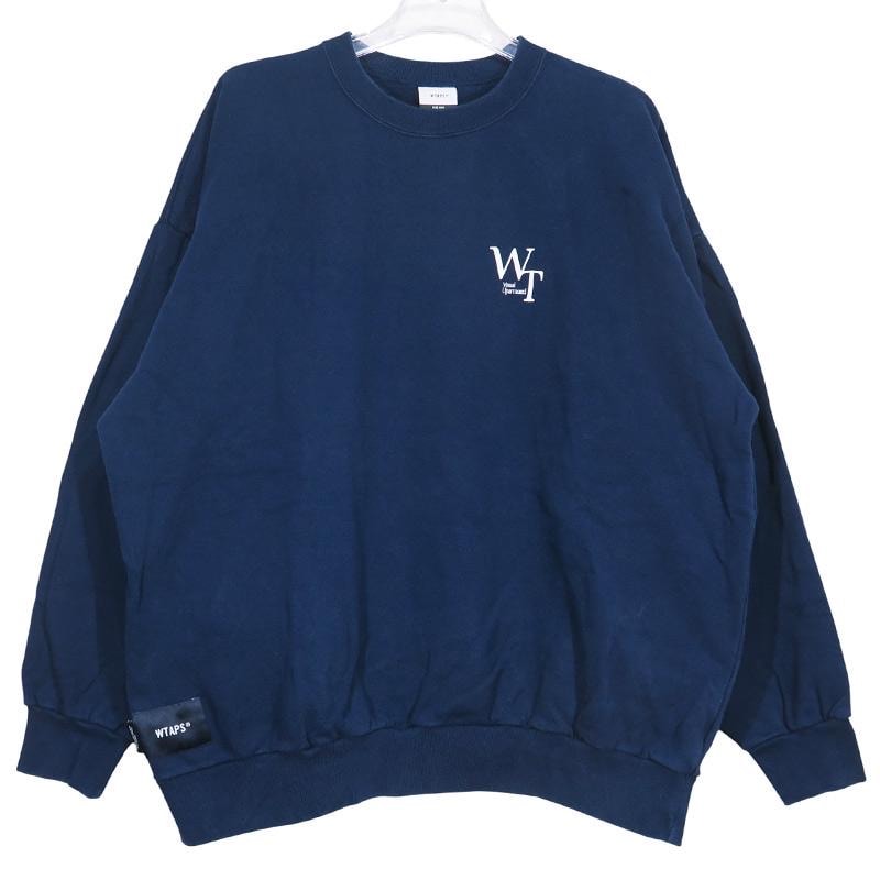 WTAPS ダブルタップス 22AW LOCKS/SWEATER/COTTON 222ATDT-CPM02S ロックス スウェット コットン トップス クルーネック トレーナー ネイビー サイズ04(XL)
