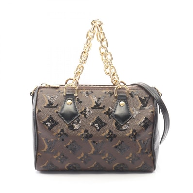 ルイ・ヴィトン LOUIS VUITTON スピーディ ハンドリエール 20 モノグラムスパンコール 2WAY ハンドバッグ バッグ PVCコーティングキャンバス レザー レディース ブラウン系 / ブラック系 M26314 【中古】