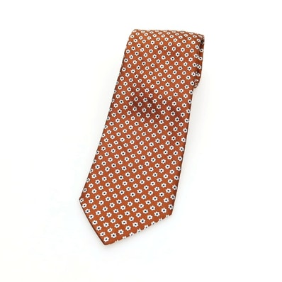 【中古】ダンヒル Dunhill シルク 花小紋柄ネクタイ ブラウン【メンズ】