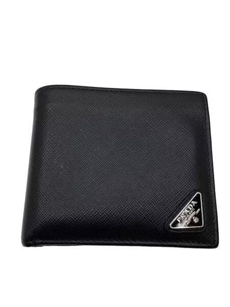 PRADA Saffiano Leather Wallet "Black"