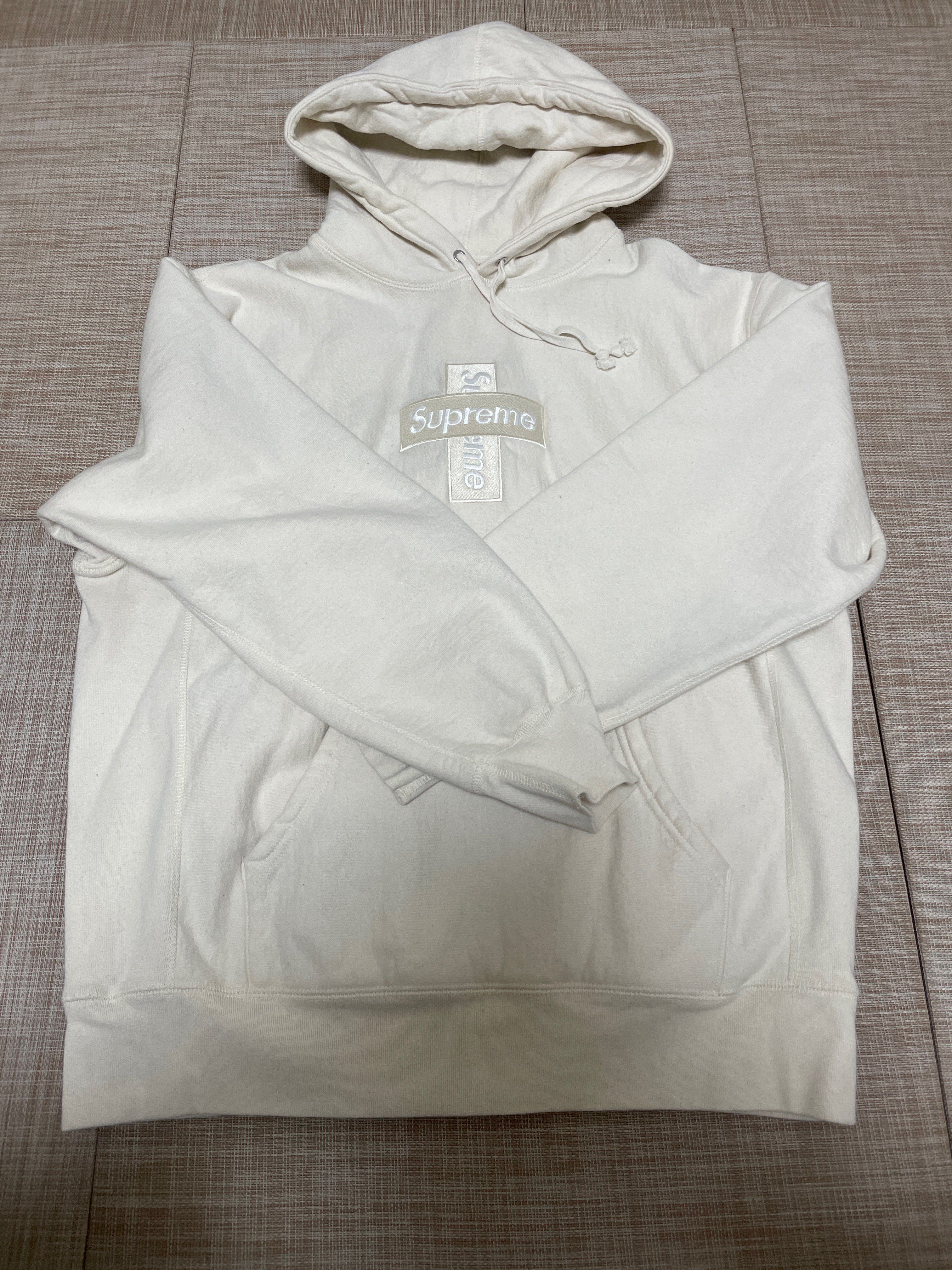 Supreme Cross Box Logo Hooded Sweatshirt "Natural"