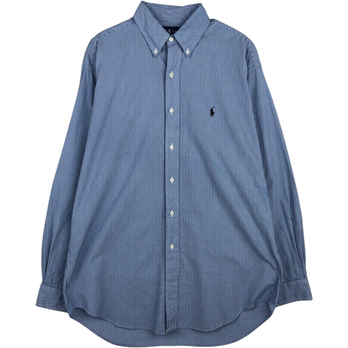 古着 ラルフローレン Ralph Lauren BLAKE 長袖 ボタンダウンチェックシャツ メンズM相当/eaa614249