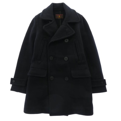 HYSTERIC GLAMOUR ヒステリックグラマー コート 0243AC02 メルトン ウール ピーコート ダークネイビー系 S【中古】