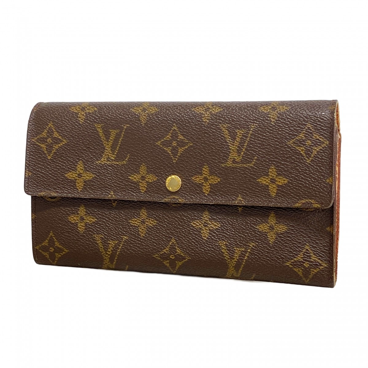【6dd5270】ルイヴィトン 長財布 モノグラム ポシェットポルトモネクレディ M61725 ブラウン【中古】レディース