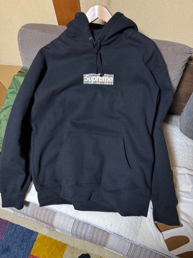 Supreme / Burberry Box Logo Hooded Sweatshirt "Black"