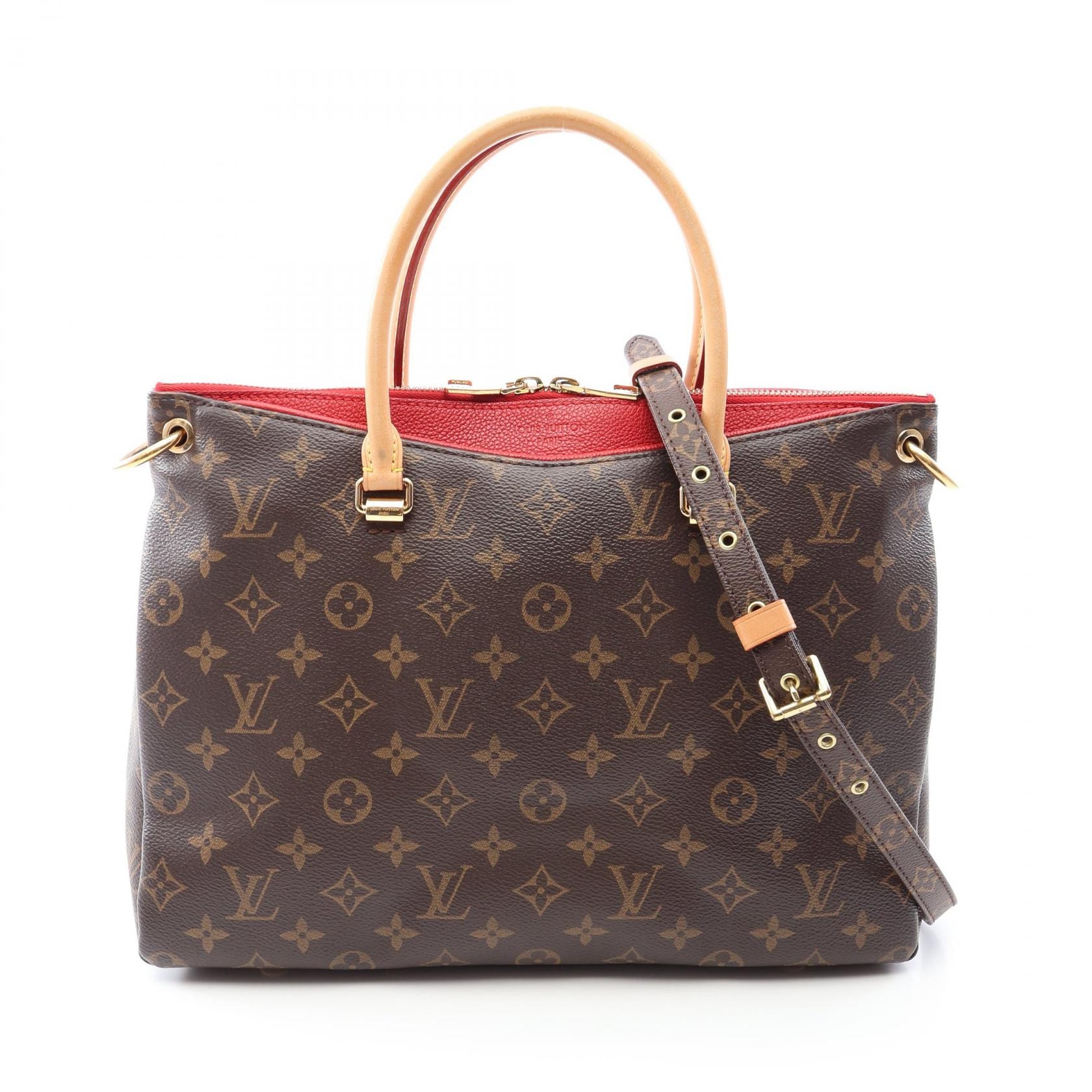 ルイ・ヴィトン LOUIS VUITTON パラス 2WAY ハンドバッグ バッグ PVCコーティングキャンバス レザー モノグラム スリーズ レディース ブラウン系 / レッド系 M41175 【中古】