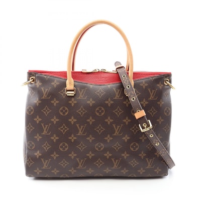 ルイ・ヴィトン LOUIS VUITTON パラス 2WAY ハンドバッグ バッグ PVCコーティングキャンバス レザー モノグラム スリーズ レディース ブラウン系 / レッド系 M41175 【中古】