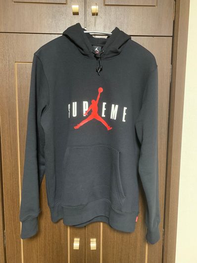 Supreme NIKE Air Jordan Hooded Sweatshirt "Black"