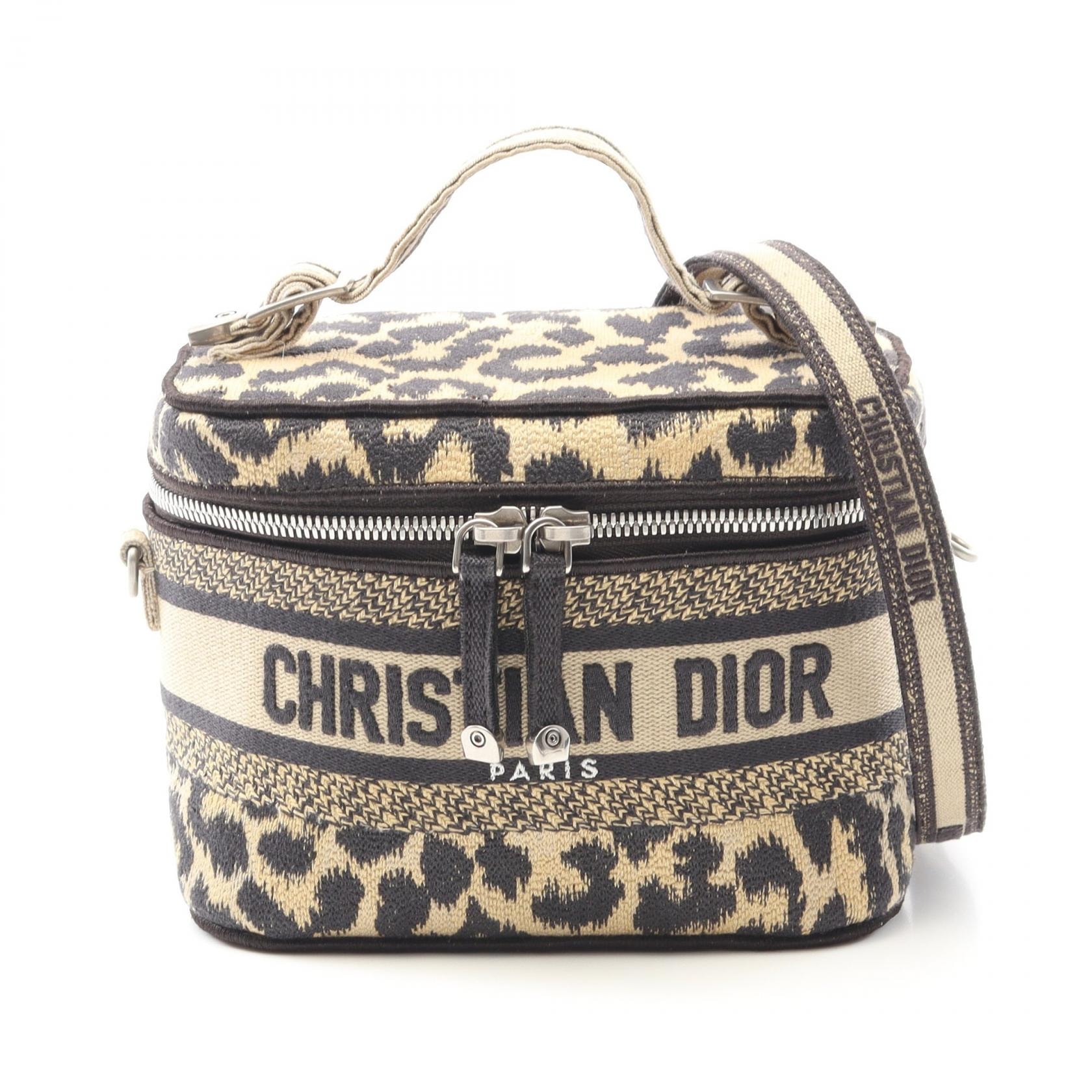 ディオール Dior DIORTRAVEL スモール ヴァニティ ハンドバッグ バッグ キャンバス レディース ベージュ系 / ブラック系 【中古】
