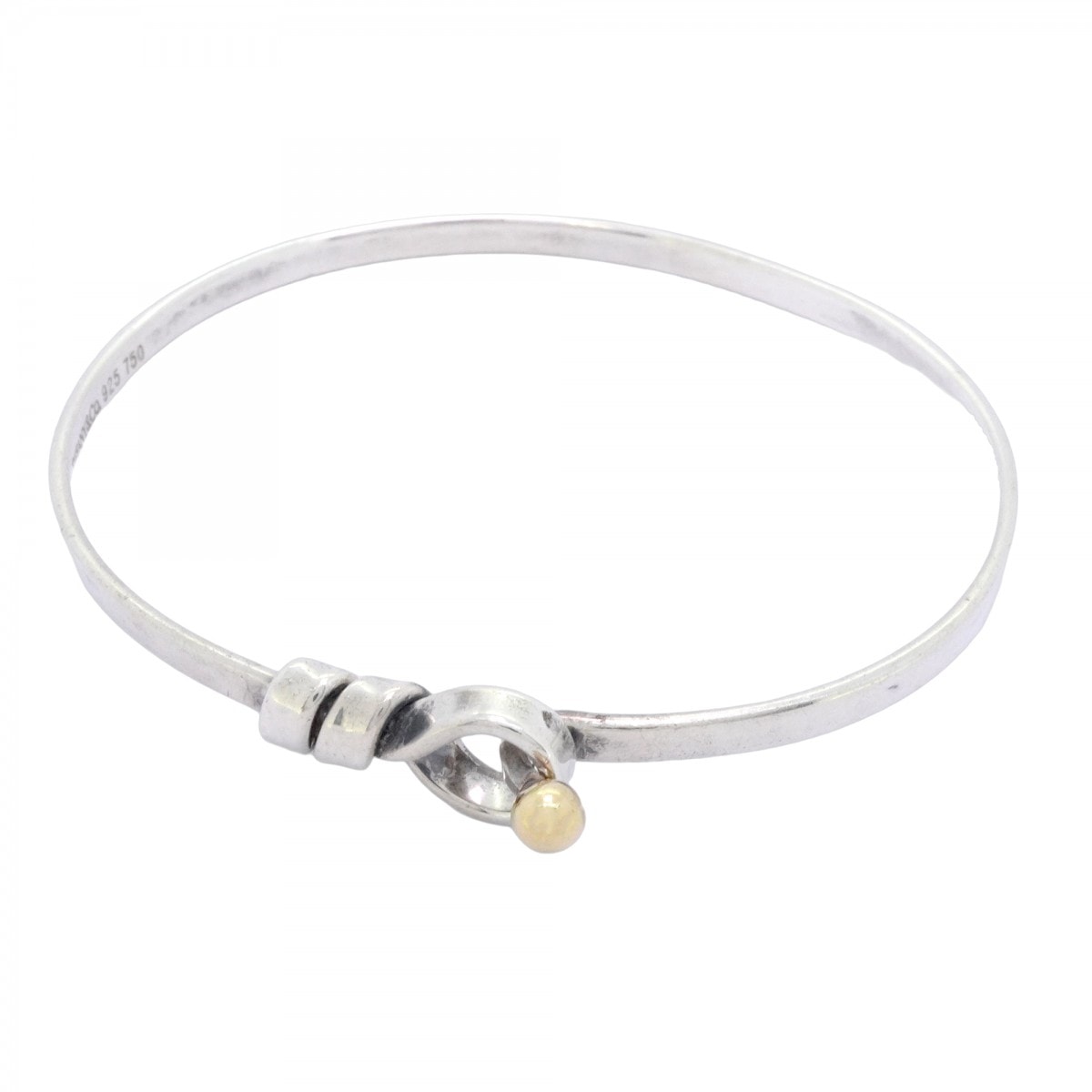 【6jdb0497-k】ティファニー バングル フック&アイ K18YG イエローゴールド シルバー925【中古】レディース