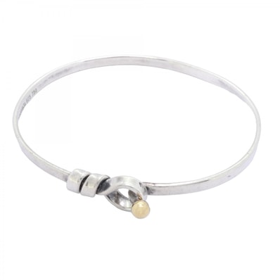 【6jdb0497-k】ティファニー バングル フック&アイ K18YG イエローゴールド シルバー925【中古】レディース