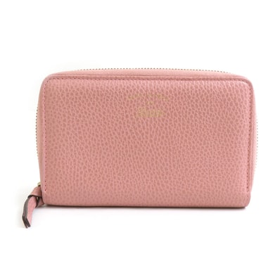 グッチ GUCCI 二つ折り財布 レザー ピンク レディース 354497【中古】 h31344a