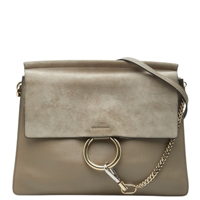 クロエ フェイ 斜め掛け ショルダーバッグ ベージュ レザー スウェード レディース Chloe 【中古】