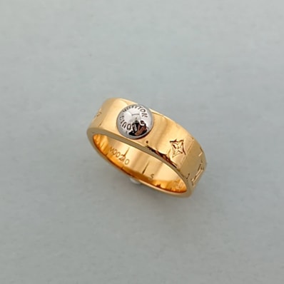LOUIS VUITTON ルイ・ヴィトン リング ナノグラム リング・指輪 M00210 S ゴールド レディース【中古】