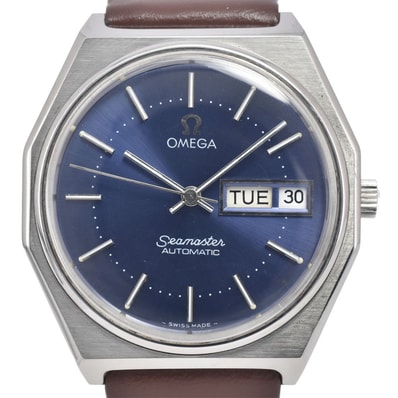 オメガ OMEGA 166.0258 ヴィンテージ シーマスター Cal.1020 ブルー 自動巻き メンズ 良品 腕時計 D#146858