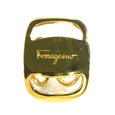 サルヴァトーレフェラガモ Salvatore Ferragamo スカーフリング ヴァラ メタル ゴールド レディース【中古】 e60247g