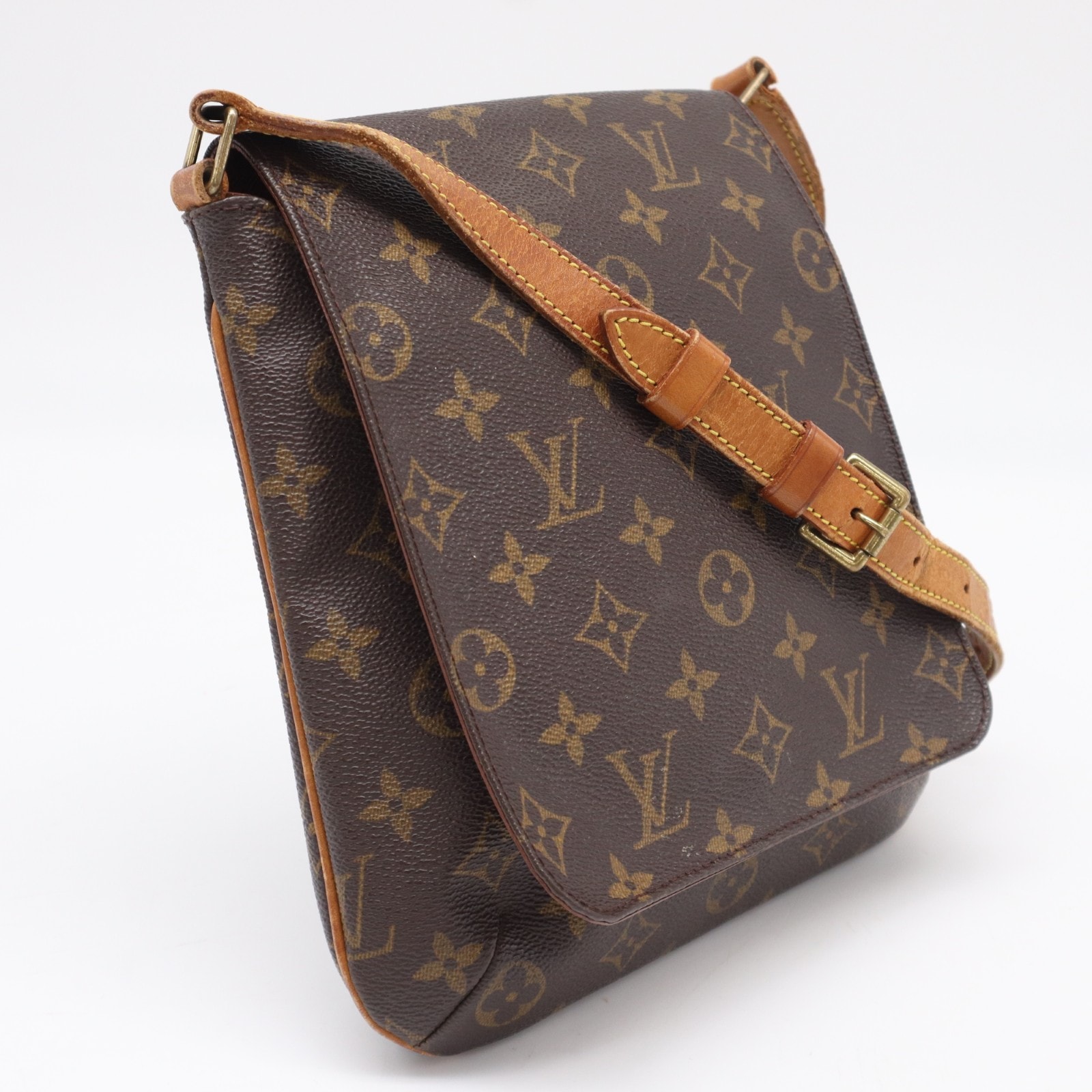 LOUIS VUITTON ルイ・ヴィトン モノグラム ミュゼット サルサ ショート M51258 ショルダーバッグ ブラウン ベージュ コーティングキャンバス レザー レディース