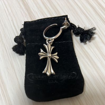 Chrome Hearts Hoop CH Cross Earrings "Silver"