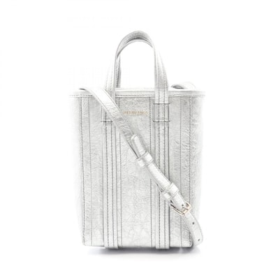 バレンシアガ BALENCIAGA バーブ フォンホルダー ショルダーバッグ バッグ レザー レディース シルバー系 693793 【中古】