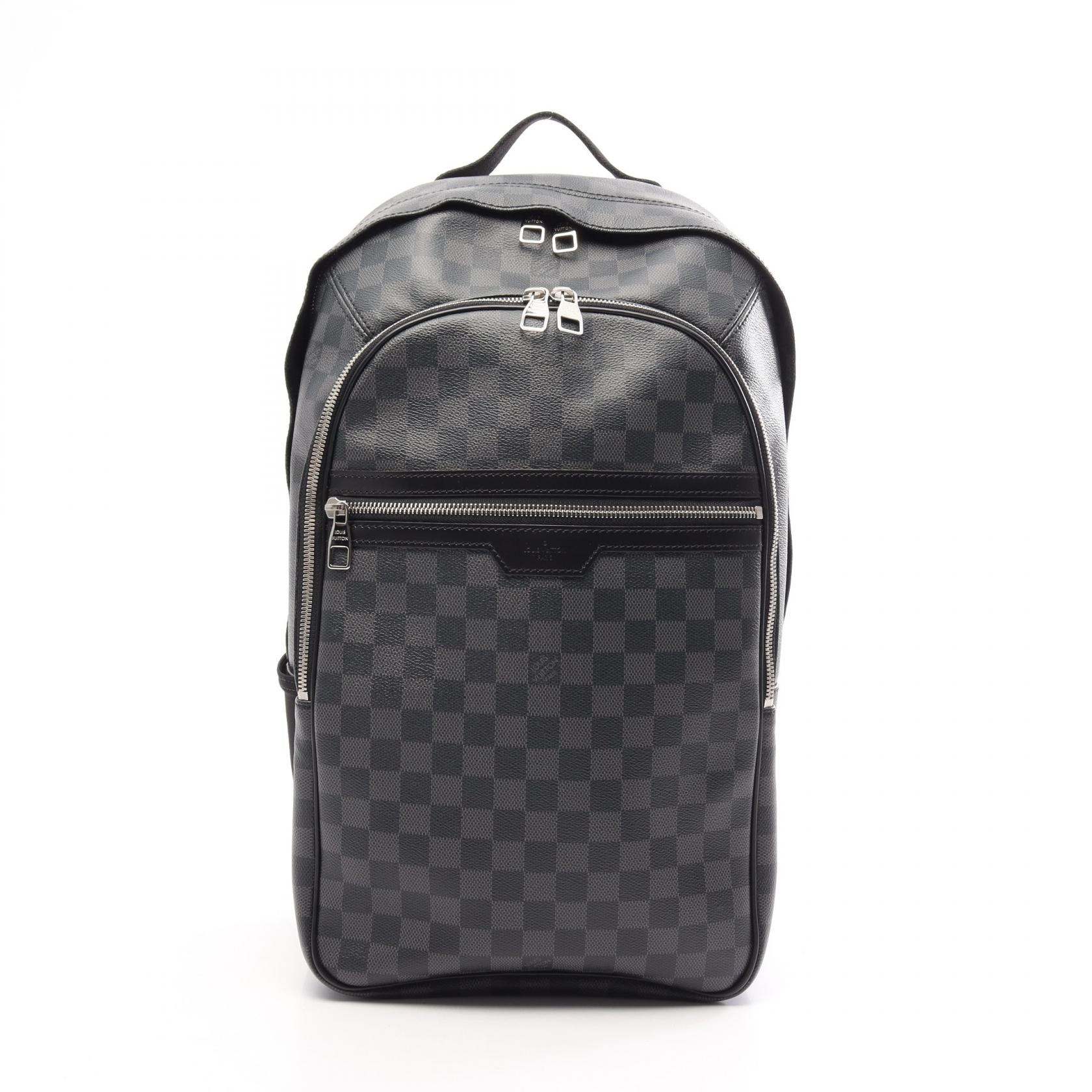 ルイ・ヴィトン LOUIS VUITTON ミカエル ダミエグラフィット リュックサック バックパック バッグ PVCコーティングキャンバス レザー メンズ ブラック系 N58024 【中古】