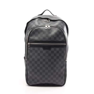 ルイ・ヴィトン LOUIS VUITTON ミカエル ダミエグラフィット リュックサック バックパック バッグ PVCコーティングキャンバス レザー メンズ ブラック系 N58024 【中古】