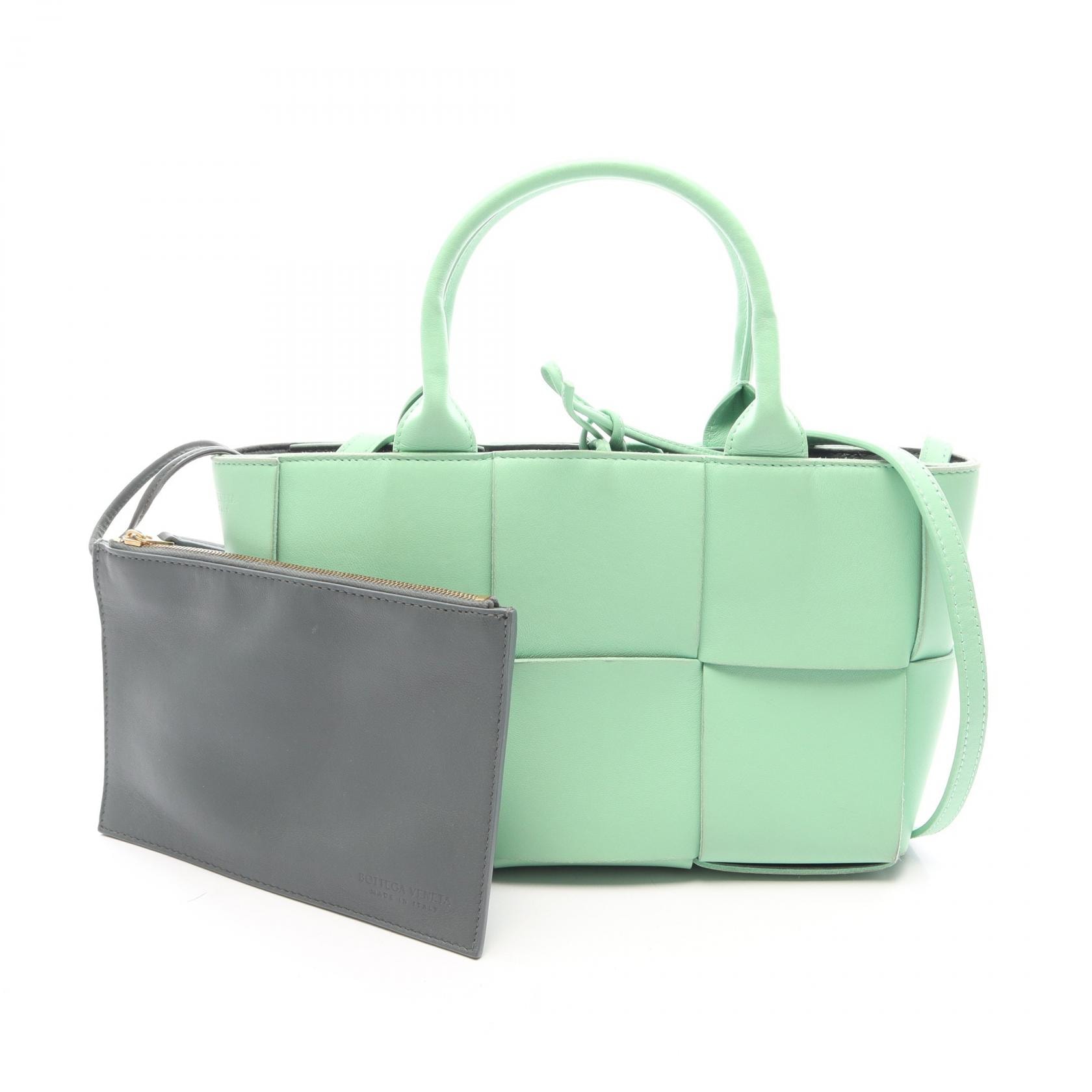 ボッテガヴェネタ BOTTEGA VENETA ミニアルコ 2WAY トートバッグ バッグ レザー レディース グリーン系 【中古】
