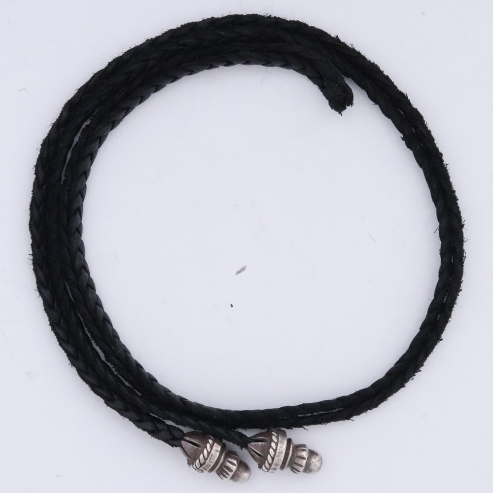 Chrome Hearts Leather Braid Small Bolo Tip "Black"