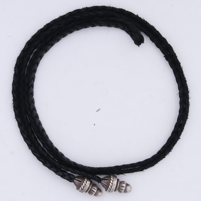 Chrome Hearts Leather Braid Small Bolo Tip "Black"