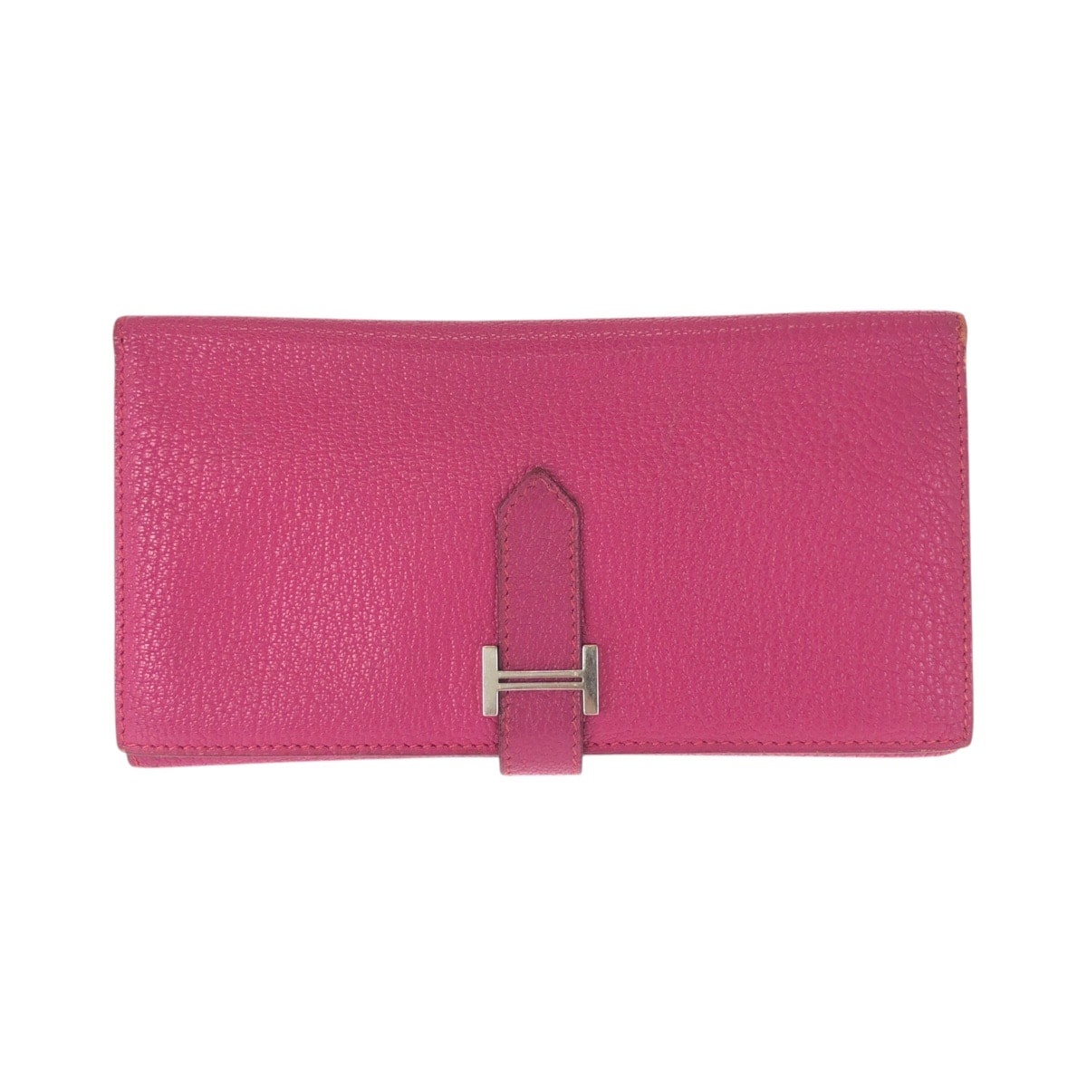 美品 HERMES エルメス ベアン スフレ ピンク シルバー金具 ヴォーエプソン 長財布 ロングウォレット □K刻印 601432 【中古】