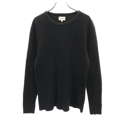 BEAMS ビームス 日本製 長袖 ワッフル Tシャツ L ブラック ロンT
