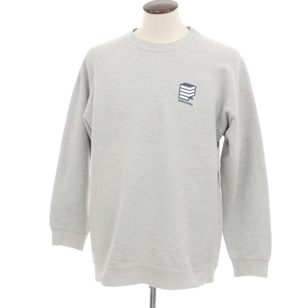 【中古】ブローシュア BROCHURE × NEVVER コットン クルーネック スウェット グレー【サイズXL】【メンズ】