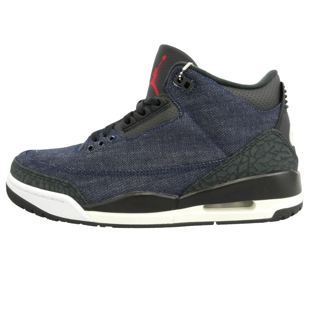 NIKE Levi's IH7959-400 × Levi’s Air Jordan 3 Retro SP Indigo and Gym Red (LEVI'S Tab) ブラック系 ダークネイビー系 26cm【新古品】【未使用】【中古】