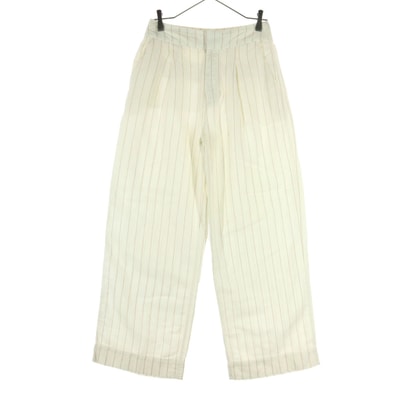 GAP ギャップ ストライプ柄 ワイドパンツ 2 アイボリー