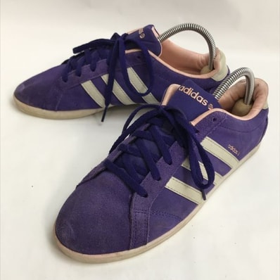 adidas NEO Label★スエード/レザースニーカー【24.0/レディース/紫/purple】軽量/アディダス/sneakers/Shoes/trainers◆H-193