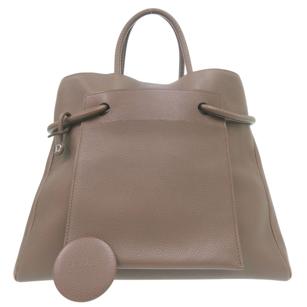 デルボー    オールレザー レザー  グレーブラウン   ハンド