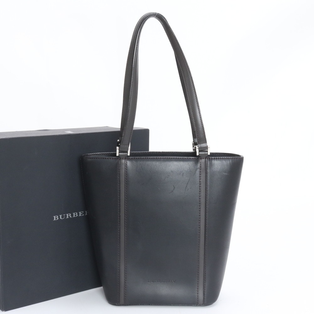 ■美品 バーバリー ノバ チェックトート バッグ レザー